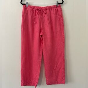 Boden Linen Drawstring Pants Size 14L Coral